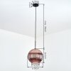 Koyoto hanging light, globe light, pendant light coppery, 1-light source
