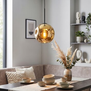 Ripoll hanging light, globe light, pendant light gold, 1-light source