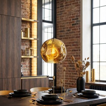 Ripoll hanging light, globe light, pendant light gold, 1-light source