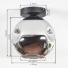 Ripoll ceiling light, globe light chrome, Smoke-coloured, 1-light source