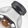 Ripoll ceiling light, globe light chrome, clear, Smoke-coloured, 1-light source