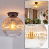 Koyoto ceiling light, globe light 25 cm Amber, clear, 1-light source