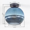 Koyoto ceiling light, globe light 25 cm blue, 1-light source