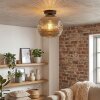 Ripoll ceiling light, globe light chrome, Smoke-coloured, 1-light source