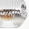 Ripoll ceiling light, globe light chrome, clear, Smoke-coloured, 1-light source