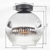 Ripoll ceiling light, globe light chrome, clear, Smoke-coloured, 1-light source