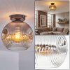Ripoll ceiling light, globe light clear, Smoke-coloured, 1-light source