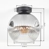 Ripoll ceiling light, globe light clear, Smoke-coloured, 1-light source