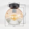 Ripoll ceiling light, globe light Amber, clear, 1-light source