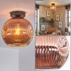 Ripoll ceiling light, globe light coppery, 1-light source