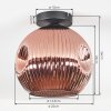 Ripoll ceiling light, globe light coppery, 1-light source
