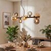 Chehalis hanging light, globe light, pendant light Amber, Smoke-coloured, 8-light sources
