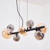 Chehalis hanging light, globe light, pendant light Amber, Smoke-coloured, 8-light sources