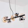 Chehalis hanging light, globe light, pendant light Amber, clear, Smoke-coloured, 8-light sources