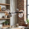 Chehalis hanging light, globe light, pendant light Amber, clear, Smoke-coloured, 8-light sources