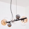 Chehalis hanging light, globe light, pendant light Amber, clear, Smoke-coloured, 8-light sources