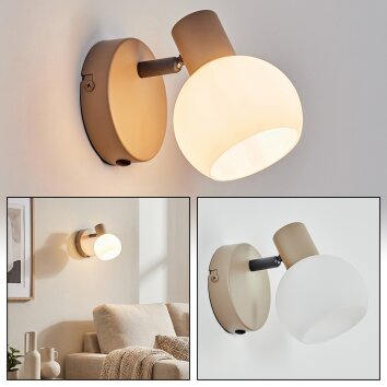 Lumox wall light, wall spotlight beige, black, 1-light source
