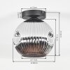 Ripoll ceiling light, globe light chrome, Smoke-coloured, 1-light source