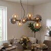 Chehalis hanging light, globe light, pendant light Amber, Smoke-coloured, 8-light sources