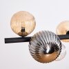 Chehalis hanging light, globe light, pendant light Amber, clear, Smoke-coloured, 8-light sources