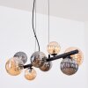 Chehalis hanging light, globe light, pendant light Amber, Smoke-coloured, 8-light sources