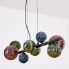 Chehalis hanging light, globe light, pendant light blue, green, coppery, 8-light sources