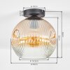 Ripoll ceiling light, globe light Amber, clear, 1-light source