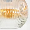 Ripoll ceiling light, globe light Amber, clear, 1-light source