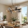 Chehalis hanging light, globe light, pendant light Amber, clear, Smoke-coloured, 8-light sources