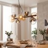 Chehalis hanging light, globe light, pendant light Amber, clear, Smoke-coloured, 8-light sources