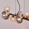 Chehalis hanging light, globe light, pendant light Amber, clear, Smoke-coloured, 8-light sources