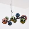 Chehalis hanging light, globe light, pendant light blue, green, coppery, 8-light sources