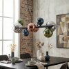Chehalis hanging light, globe light, pendant light blue, chrome, green, coppery, Smoke-coloured, 8-light sources