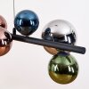Chehalis hanging light, globe light, pendant light blue, chrome, green, coppery, Smoke-coloured, 8-light sources