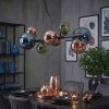 Chehalis hanging light, globe light, pendant light blue, green, coppery, 8-light sources