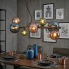 Chehalis hanging light, globe light, pendant light blue, green, coppery, 8-light sources
