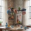 Chehalis hanging light, globe light, pendant light blue, green, coppery, 8-light sources