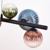 Chehalis hanging light, globe light, pendant light blue, green, clear, coppery, 8-light sources