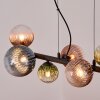 Chehalis hanging light, globe light, pendant light blue, green, clear, coppery, 8-light sources