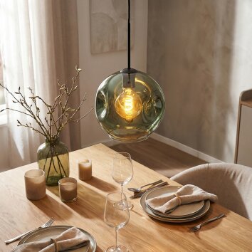 Ripoll hanging light, globe light, pendant light green, 1-light source