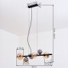 Chehalis hanging light, globe light, pendant light Amber, clear, Smoke-coloured, 8-light sources