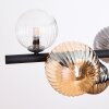 Chehalis hanging light, globe light, pendant light Amber, clear, Smoke-coloured, 8-light sources
