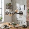 Chehalis hanging light, globe light, pendant light Amber, clear, Smoke-coloured, 8-light sources