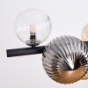 Chehalis hanging light, globe light, pendant light Amber, clear, Smoke-coloured, 8-light sources