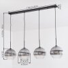 Koyoto hanging light, globe light, pendant light clear, Smoke-coloured, 4-light sources
