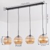 Koyoto hanging light, globe light, pendant light Amber, 4-light sources