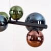 Chehalis hanging light, globe light, pendant light blue, green, coppery, 8-light sources