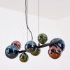 Chehalis hanging light, globe light, pendant light blue, green, coppery, 8-light sources