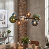 Chehalis hanging light, globe light, pendant light blue, chrome, green, coppery, Smoke-coloured, 8-light sources