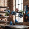Chehalis hanging light, globe light, pendant light blue, green, coppery, 8-light sources